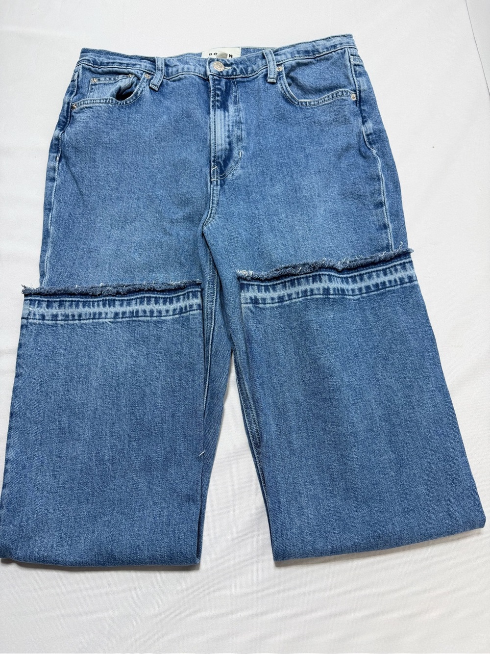Boden Mid Rise Baby Kick Jeans Raw Hem W30 L34